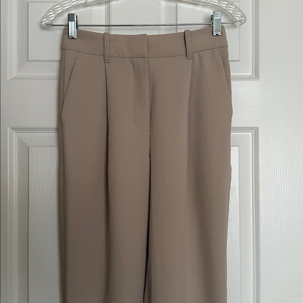 Aritzia Wilfred Marcona Beige Clover Carrot Pants 0 - Picture 2 of 7